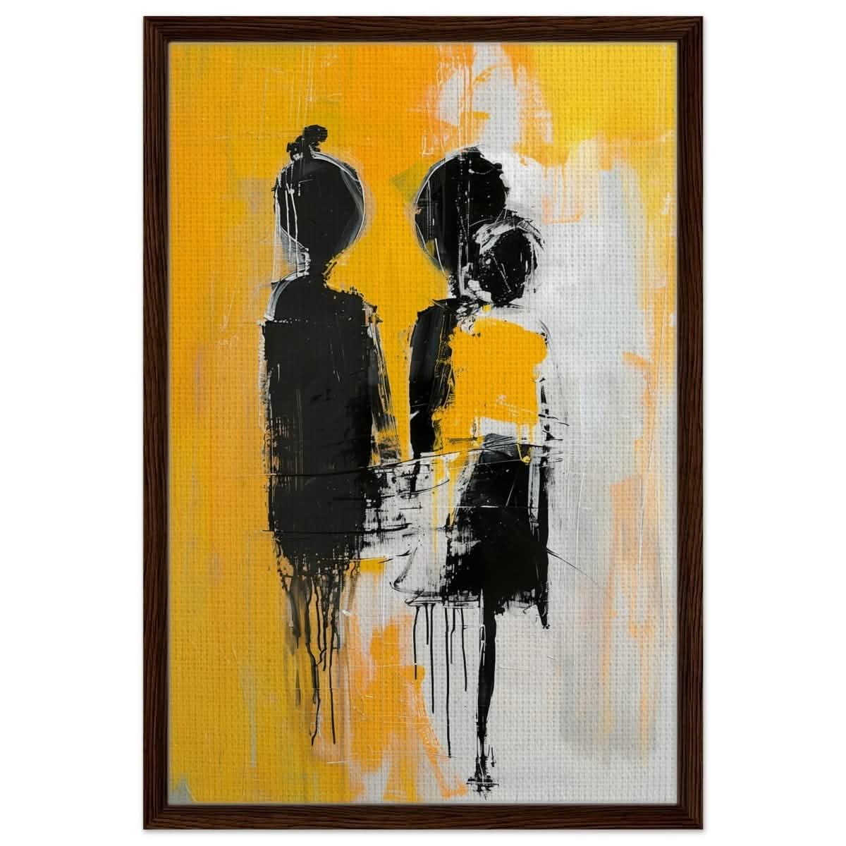 Da Vinci Abstract Art Wall art print | Abstract Expressionism - Framed Canvas - 50x75 cm / 20x30″ - Dark wood frame