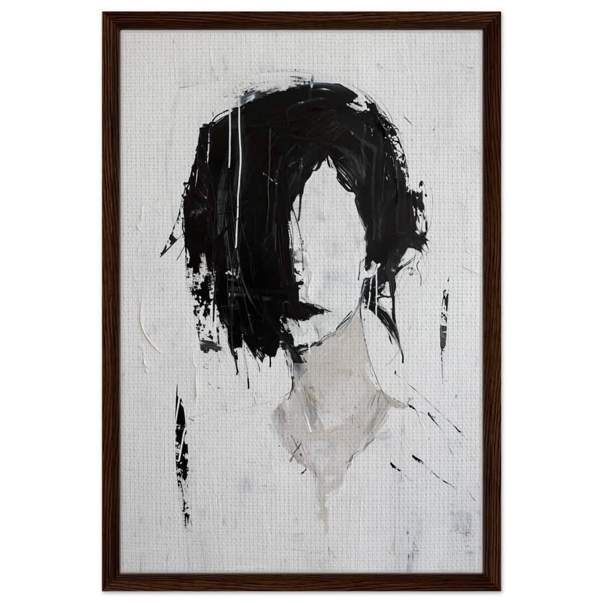 Da Vinci Abstract Art Wall art print | Abstract Expressionism - Framed Canvas - 50x75 cm / 20x30″ - Dark wood frame