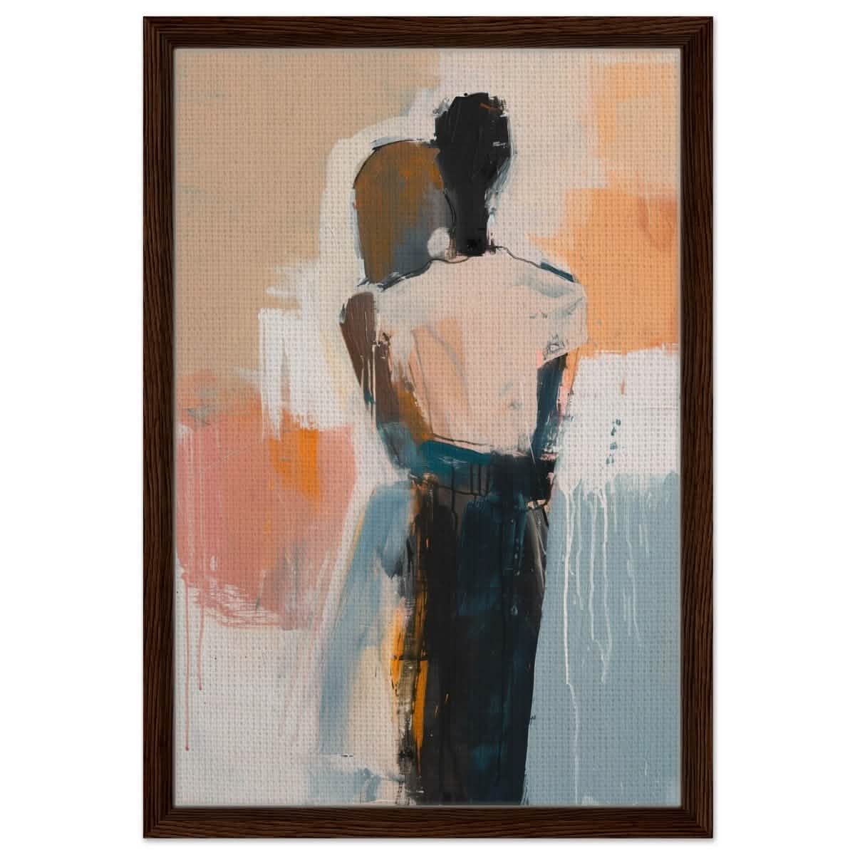 Da Vinci Abstract Art Wall art print | Abstract Expressionism - Framed Canvas - 40x60 cm / 16x24″ - Dark wood frame