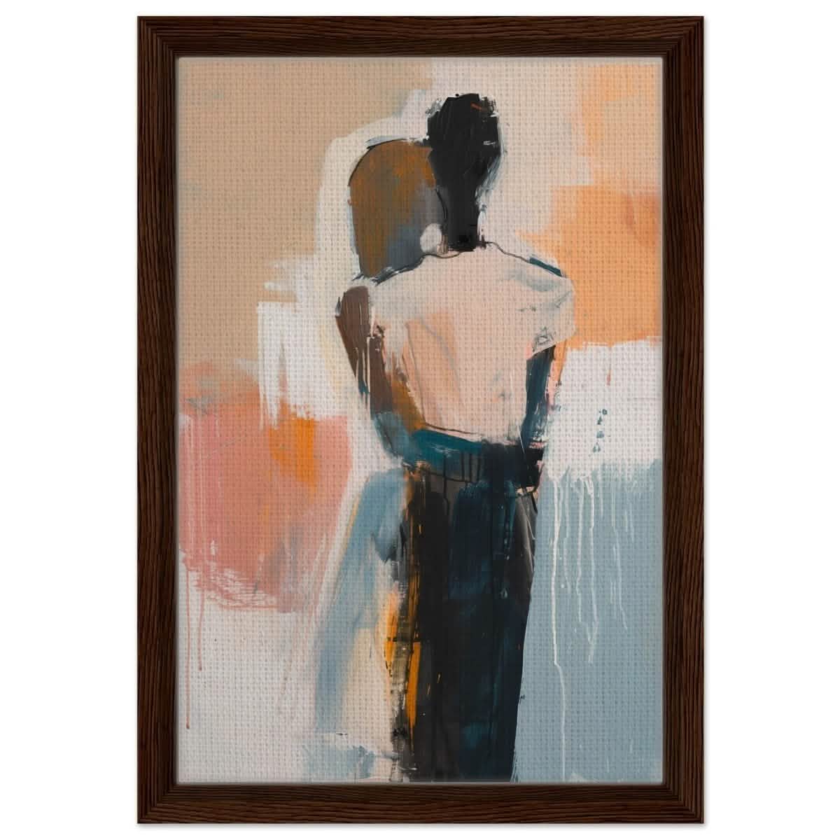 Da Vinci Abstract Art Wall art print | Abstract Expressionism - Framed Canvas - 30x45 cm / 12x18″ - Dark wood frame