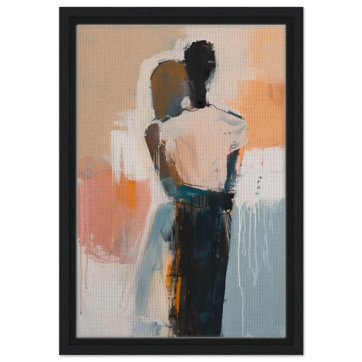 Da Vinci Abstract Art Wall art print | Abstract Expressionism - Framed Canvas - 30x45 cm / 12x18″ - Black frame