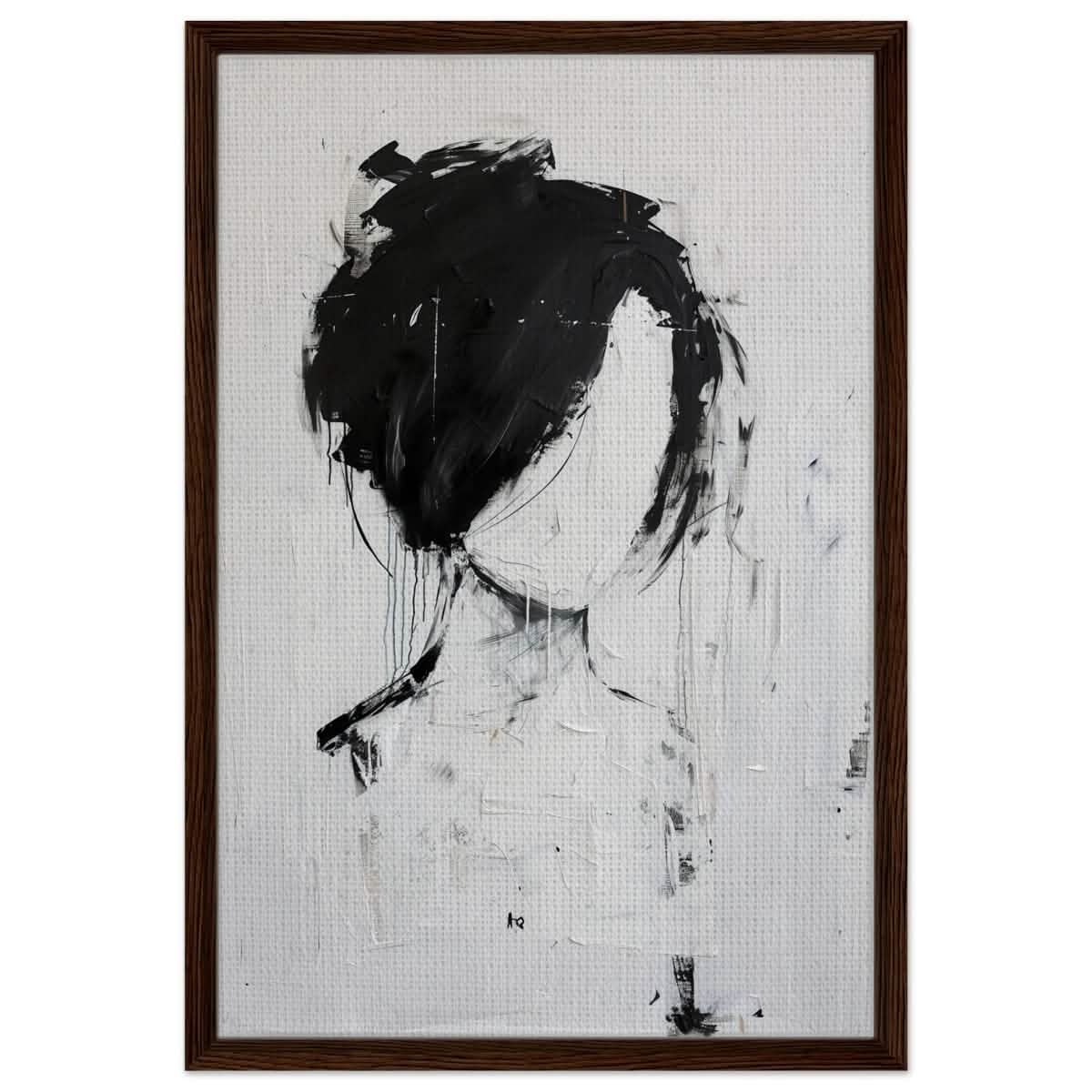 Da Vinci Abstract Art Wall art print | Abstract Expressionism - Framed Canvas - 50x75 cm / 20x30″ - Dark wood frame