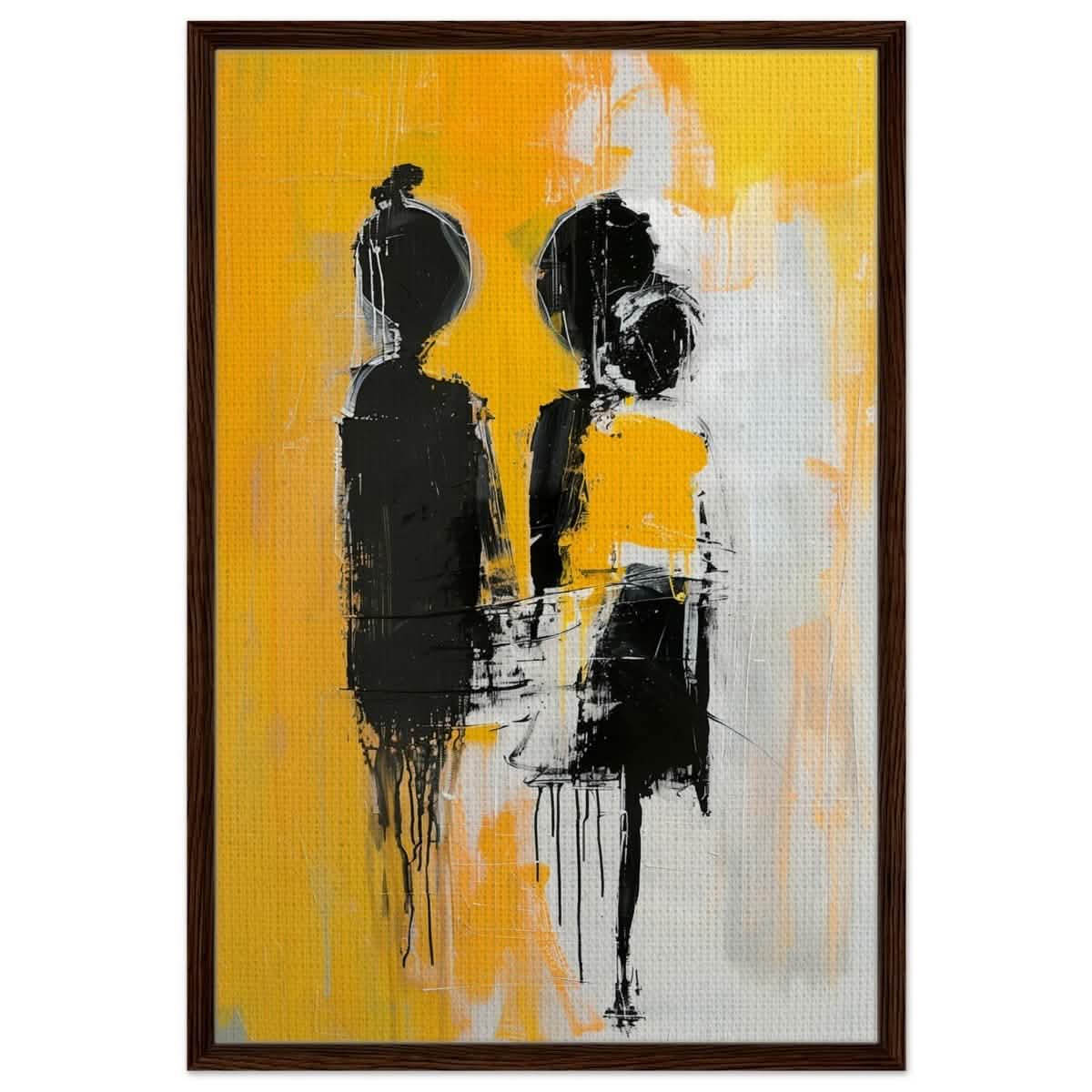 Da Vinci Abstract Art Wall art print | Abstract Expressionism - Framed Canvas - 60x90 cm / 24x36″ - Dark wood frame