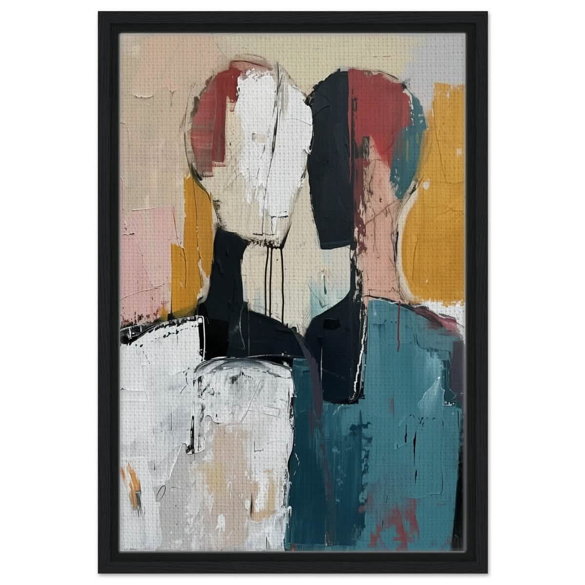 Da Vinci Abstract Art Wall art print | Abstract Expressionism - Framed Canvas - 40x60 cm / 16x24″ - Black frame