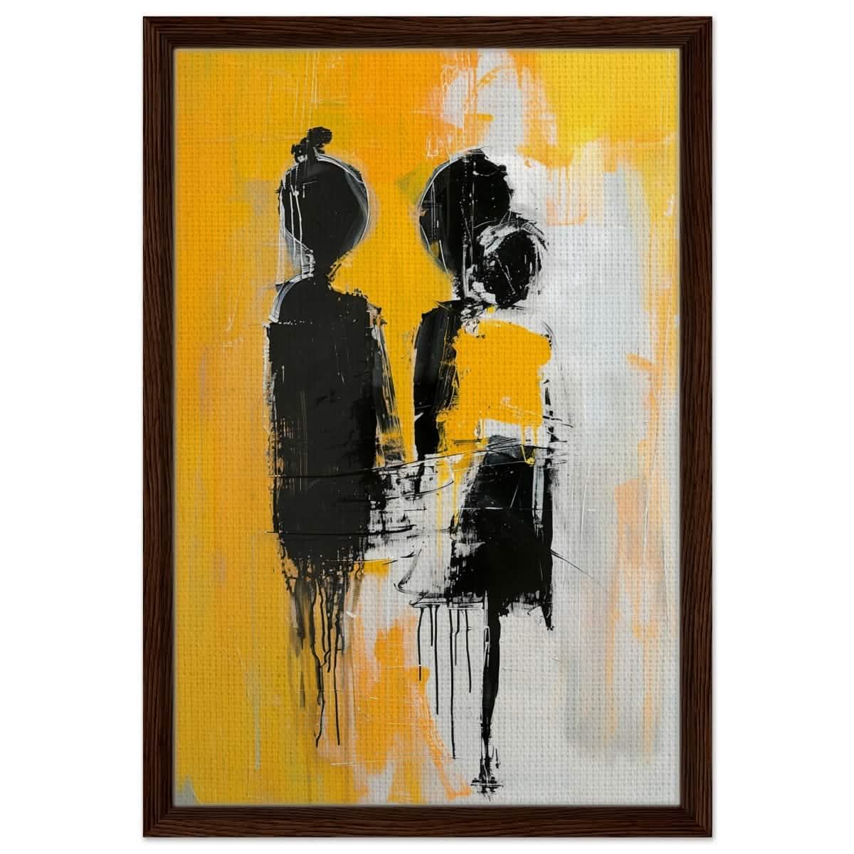 Da Vinci Abstract Art Wall art print | Abstract Expressionism - Framed Canvas - 40x60 cm / 16x24″ - Dark wood frame