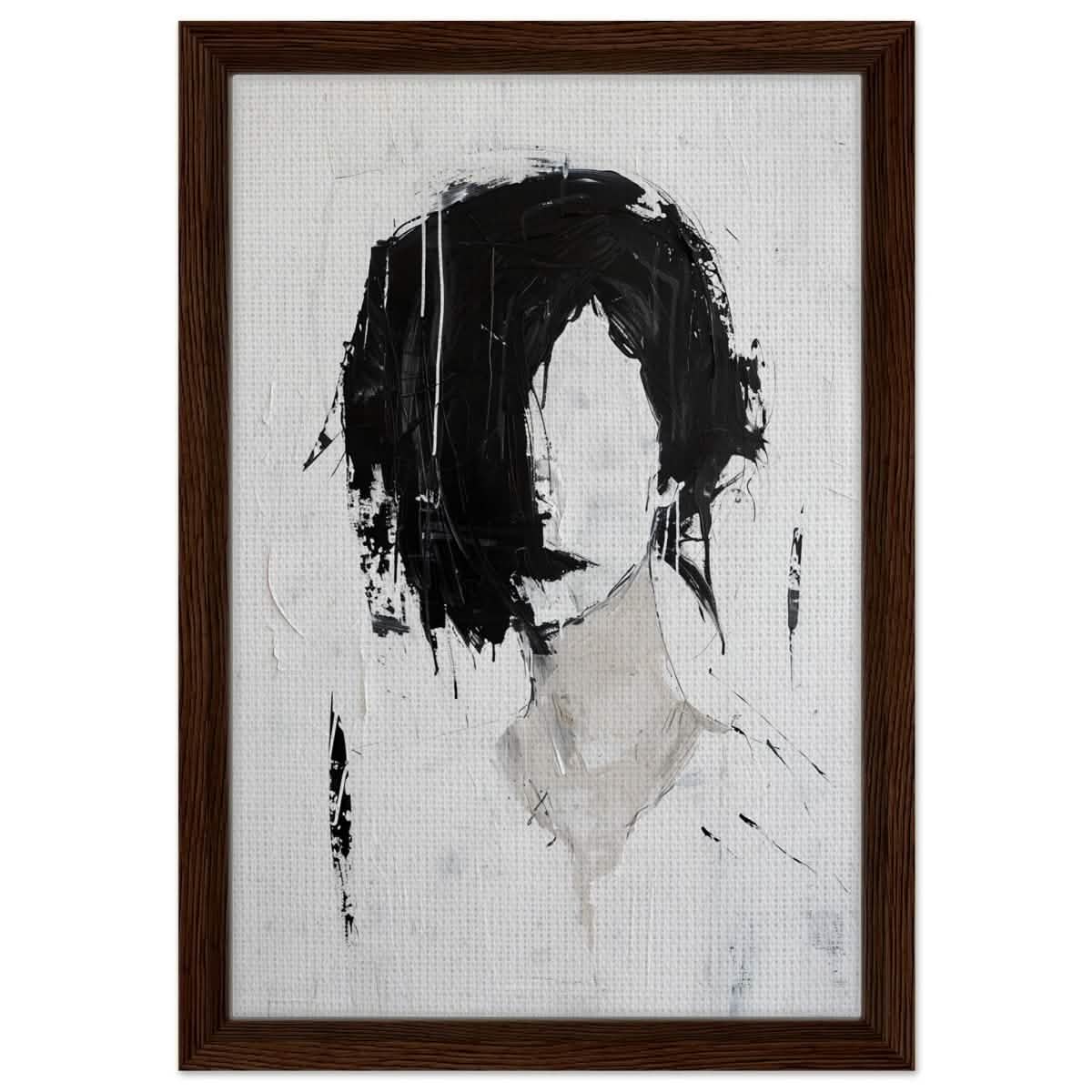 Da Vinci Abstract Art Wall art print | Abstract Expressionism - Framed Canvas - 30x45 cm / 12x18″ - Dark wood frame