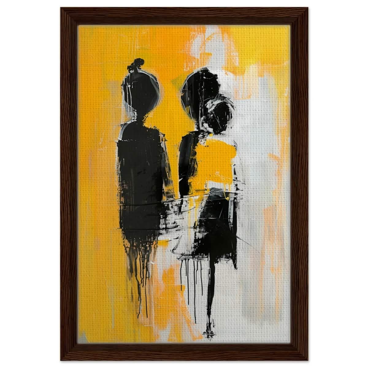 Da Vinci Abstract Art Wall art print | Abstract Expressionism - Framed Canvas - 30x45 cm / 12x18″ - Dark wood frame