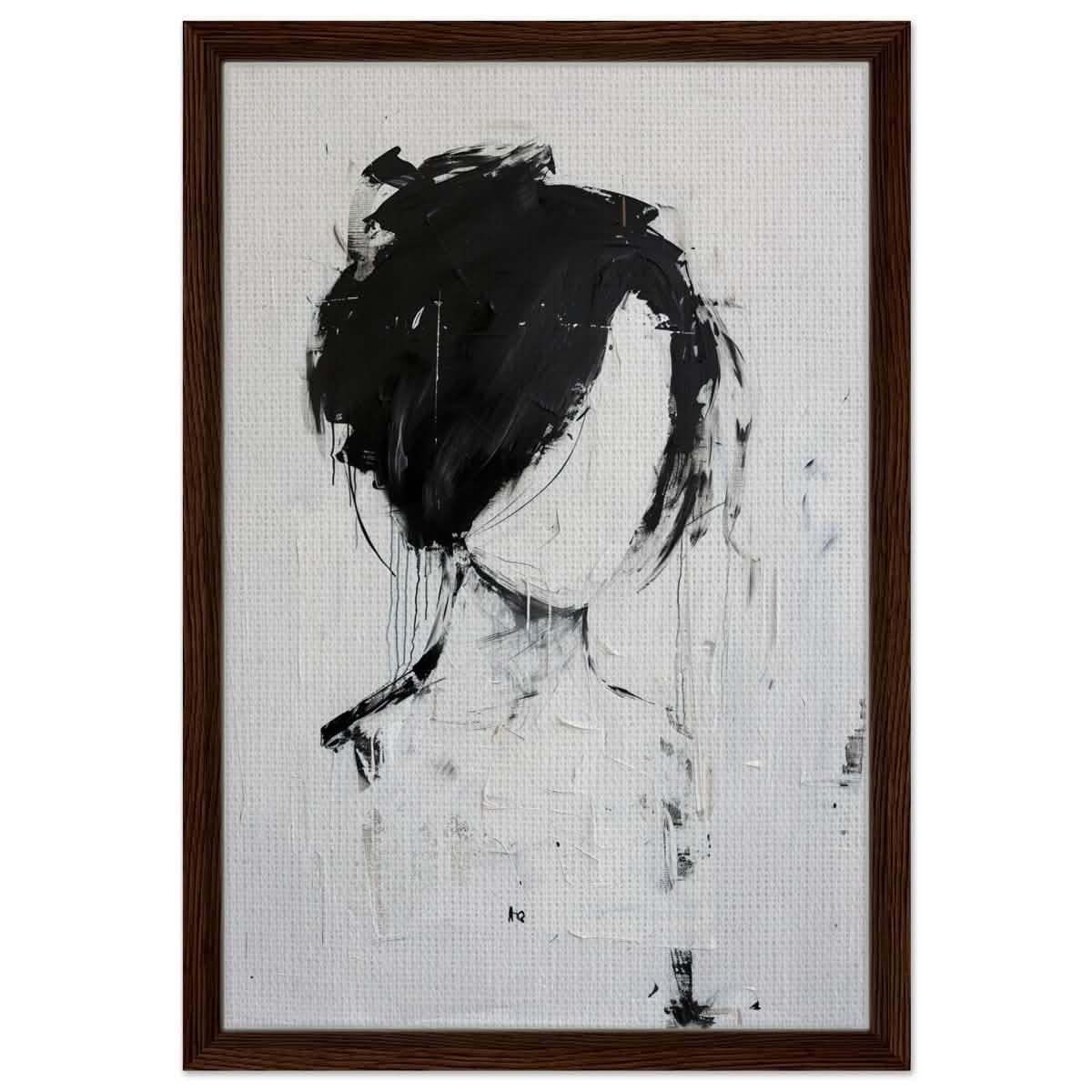 Da Vinci Abstract Art Wall art print | Abstract Expressionism - Framed Canvas - 40x60 cm / 16x24″ - Dark wood frame
