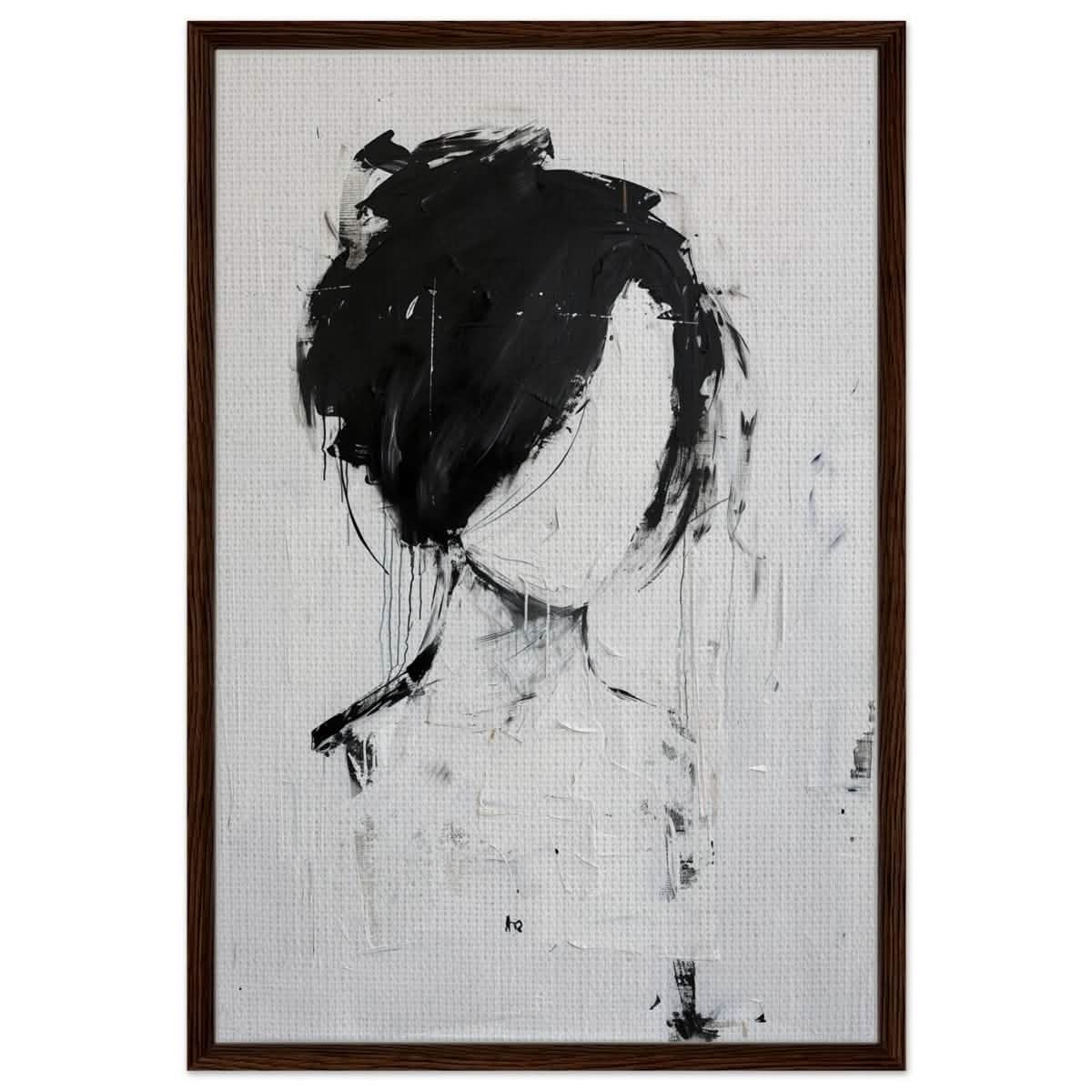 Da Vinci Abstract Art Wall art print | Abstract Expressionism - Framed Canvas - 60x90 cm / 24x36″ - Dark wood frame