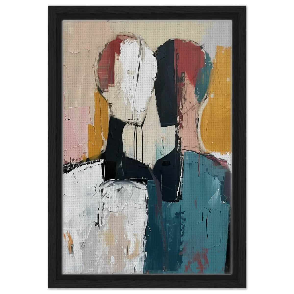 Da Vinci Abstract Art Wall art print | Abstract Expressionism - Framed Canvas - 30x45 cm / 12x18″ - Black frame