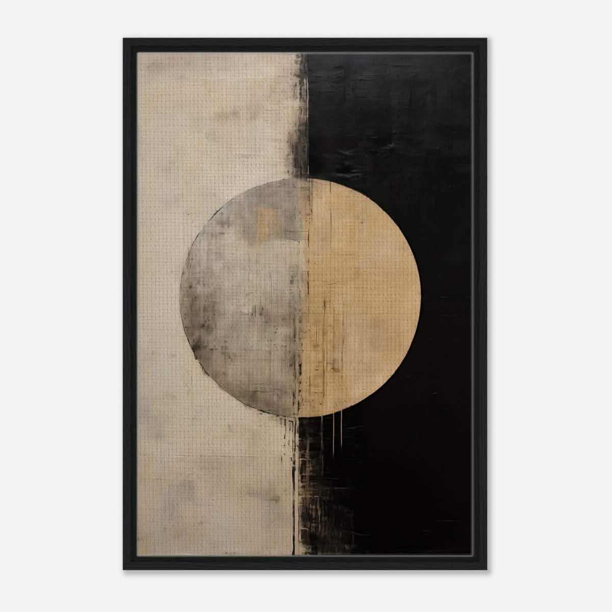 Da Vinci Abstract Art Wall art print | Abstract | Half Moon - Framed Canvas - 60x90 cm / 24x36″ - Black frame