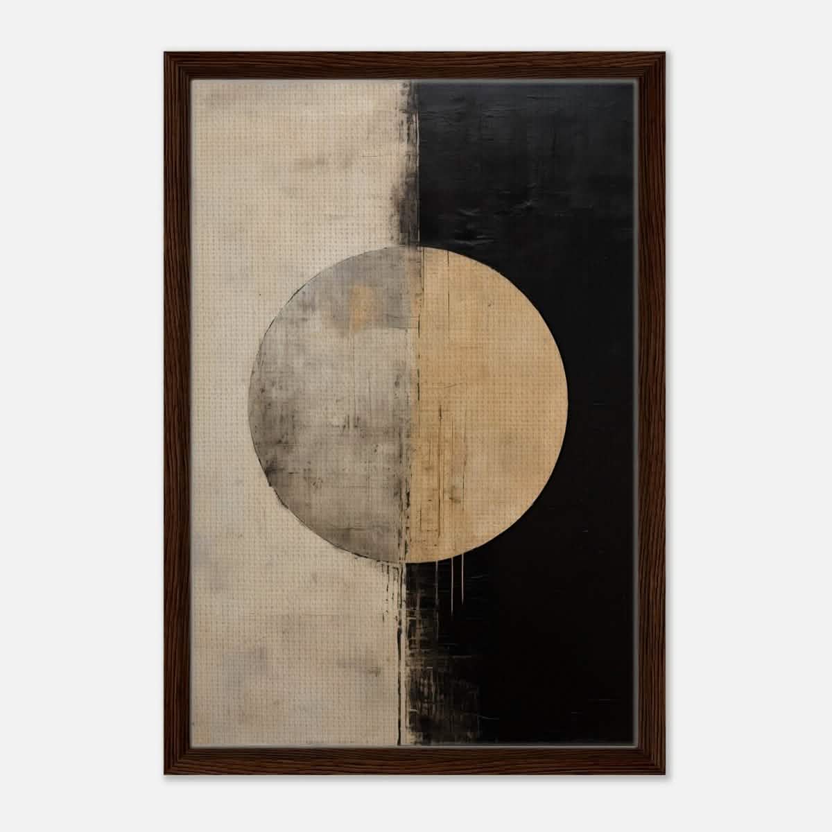 Da Vinci Abstract Art Wall art print | Abstract | Half Moon - Framed Canvas - 40x60 cm / 16x24″ - Dark wood frame