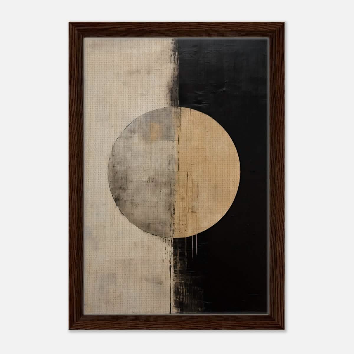 Da Vinci Abstract Art Wall art print | Abstract | Half Moon - Framed Canvas - 30x45 cm / 12x18″ - Dark wood frame