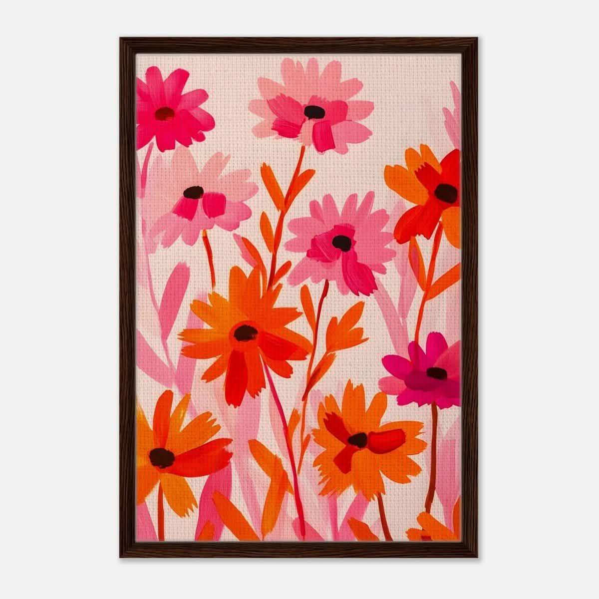 Da Vinci Abstract Art wall art print - Framed Canvas - 50x75 cm / 20x30″ - Dark wood frame