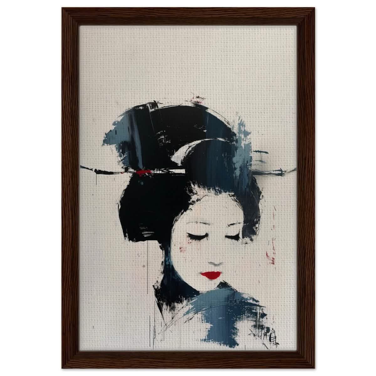 Da Vinci Abstract Art wall art print - Framed Canvas - 30x45 cm / 12x18″ - Dark wood frame