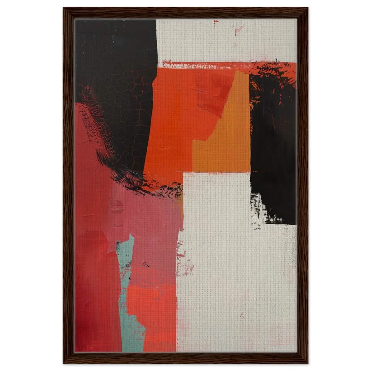 Da Vinci Abstract Art Wall art print - Framed Canvas - 50x75 cm / 20x30″ - Dark wood frame