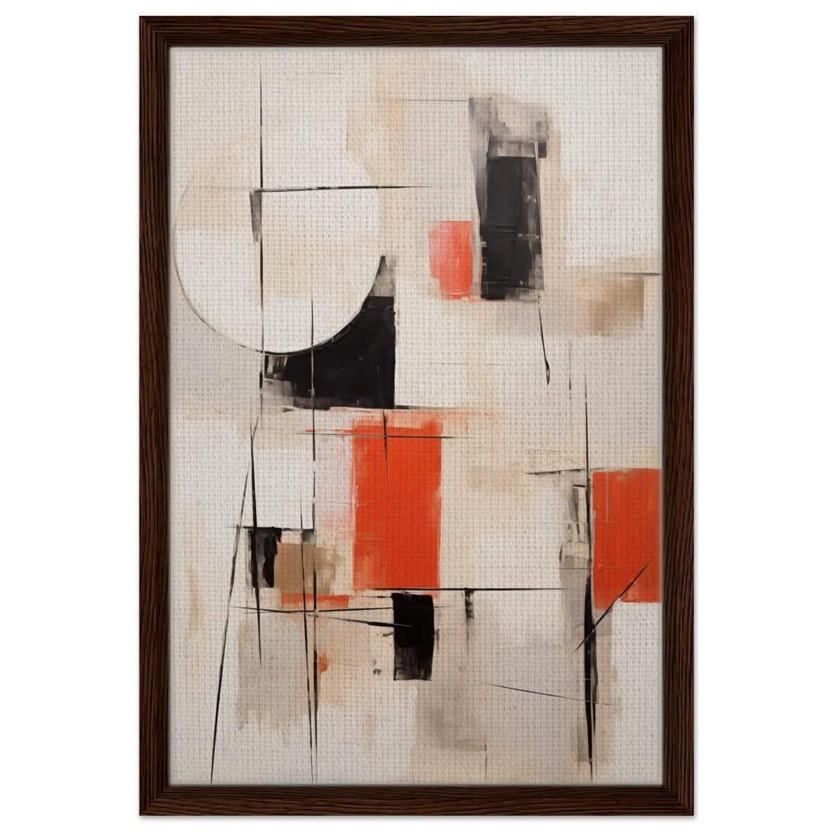 Da Vinci Abstract Art Wall art print - Framed Canvas - 40x60 cm / 16x24″ - Dark wood frame