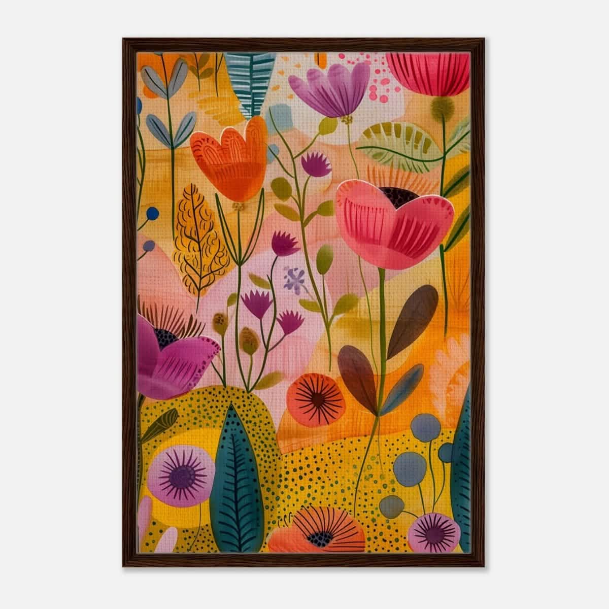 Da Vinci Abstract Art | wall art print - Framed Canvas - 60x90 cm / 24x36″ - Dark wood frame