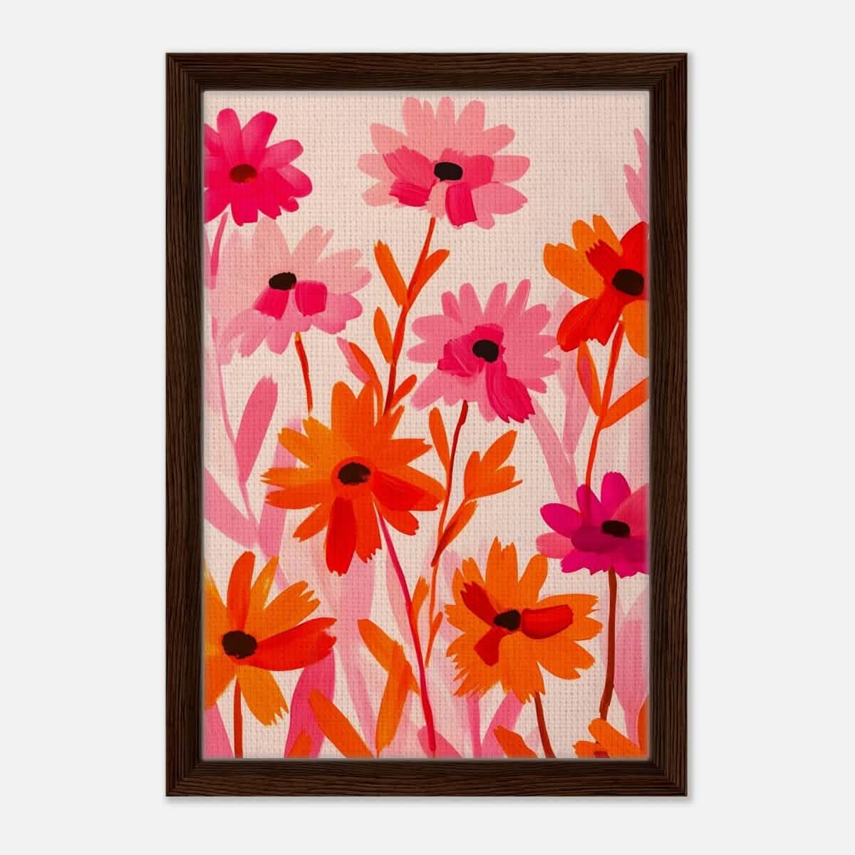 Da Vinci Abstract Art wall art print - Framed Canvas - 30x45 cm / 12x18″ - Dark wood frame