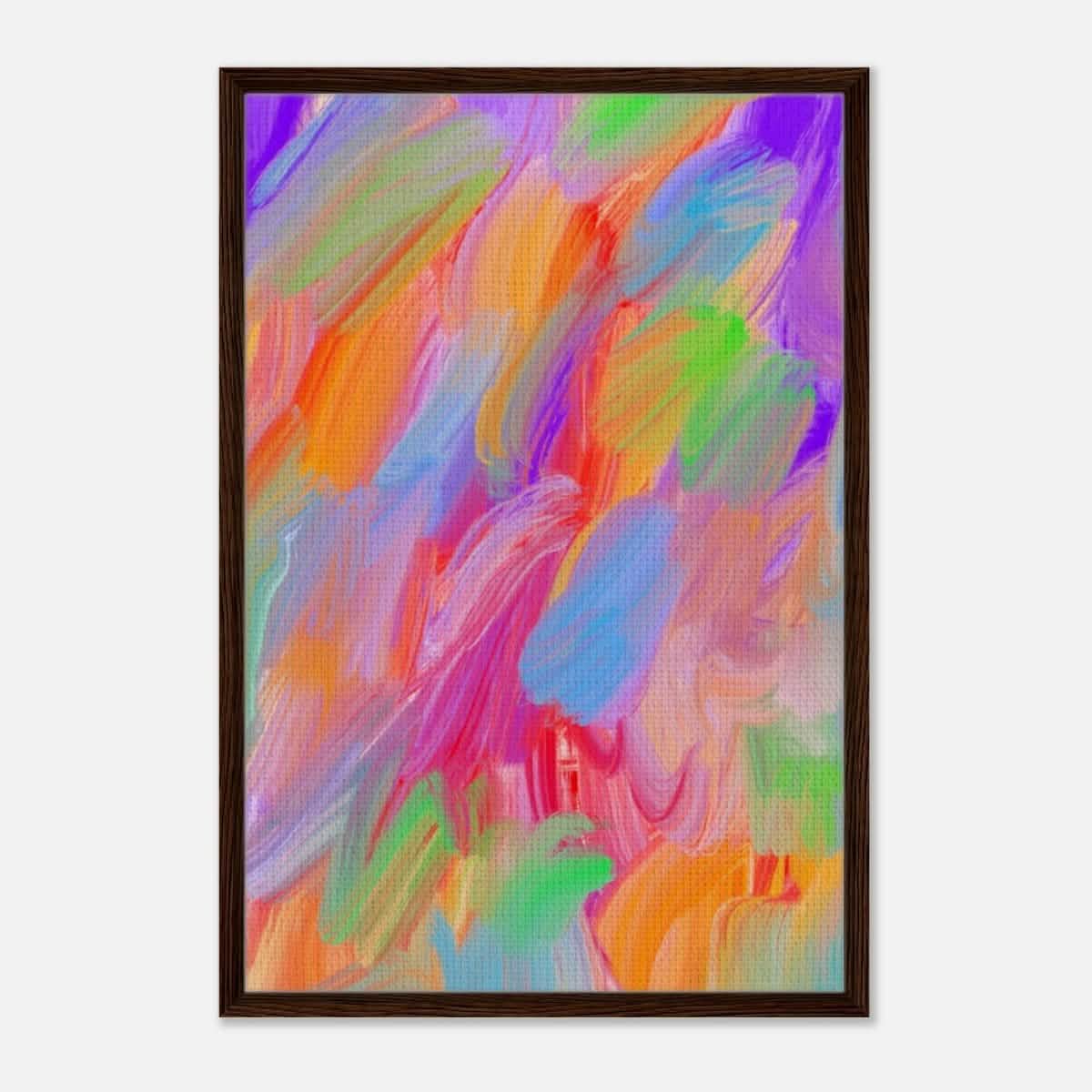 Da Vinci Abstract Art Wall art print - Framed Canvas - 60x90 cm / 24x36″ - Dark wood frame