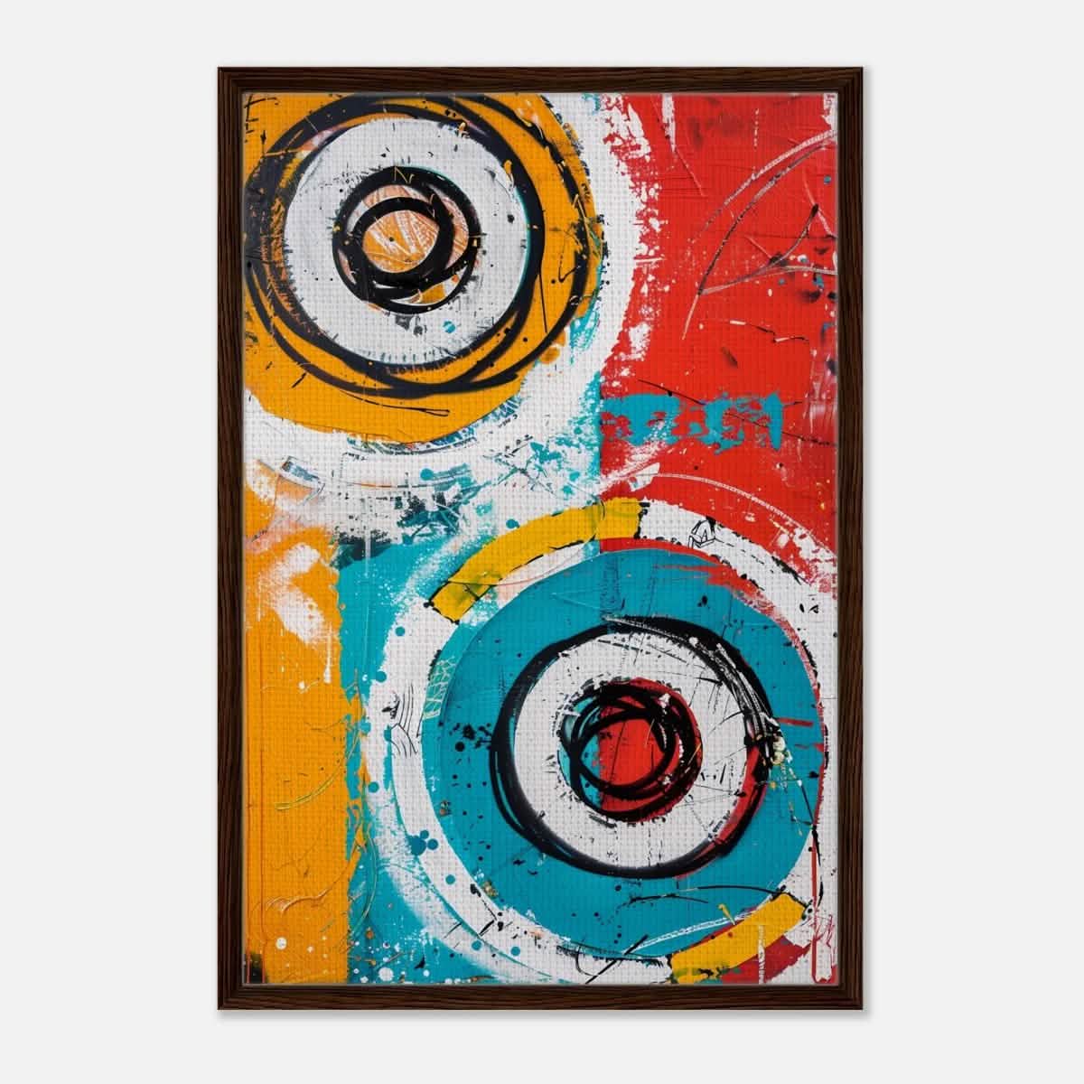 Da Vinci Abstract Art Wall art print - Framed Canvas - 60x90 cm / 24x36″ - Dark wood frame