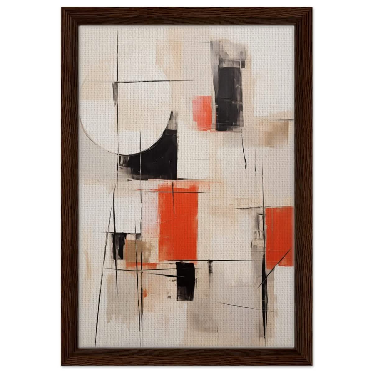 Da Vinci Abstract Art Wall art print - Framed Canvas - 30x45 cm / 12x18″ - Dark wood frame