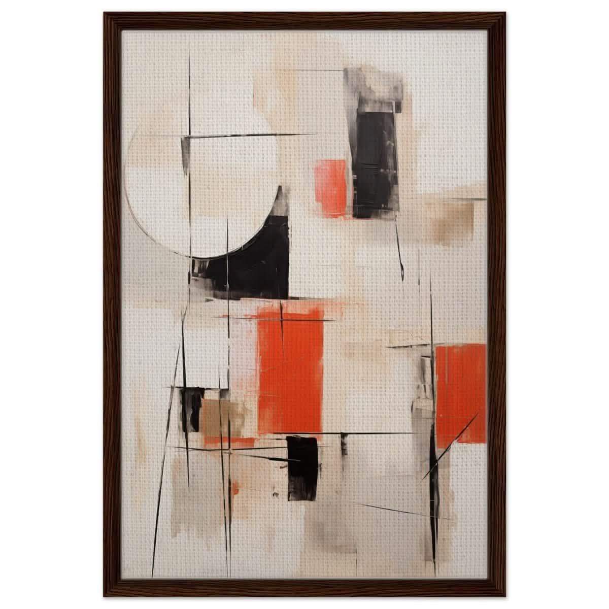 Da Vinci Abstract Art Wall art print - Framed Canvas - 50x75 cm / 20x30″ - Dark wood frame