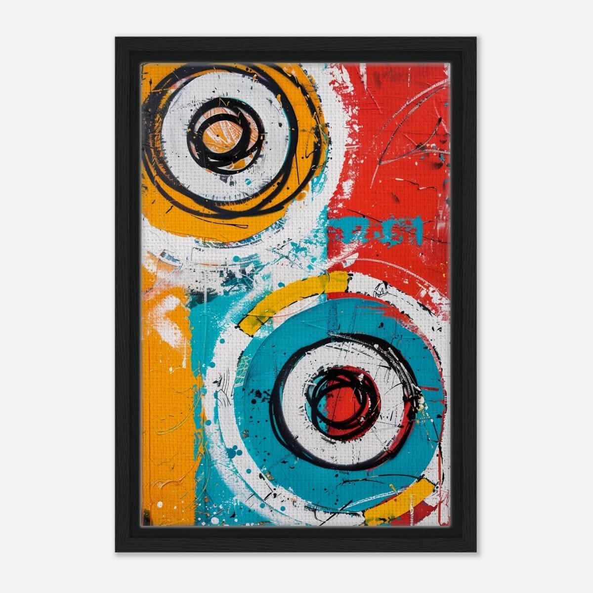 Da Vinci Abstract Art Wall art print - Framed Canvas - 30x45 cm / 12x18″ - Black frame