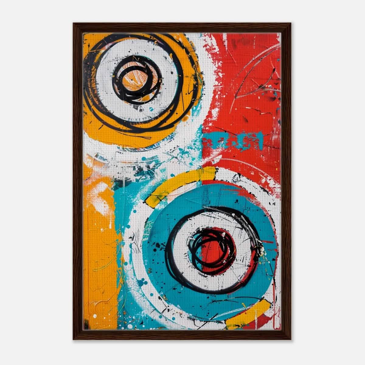 Da Vinci Abstract Art Wall art print - Framed Canvas - 50x75 cm / 20x30″ - Dark wood frame