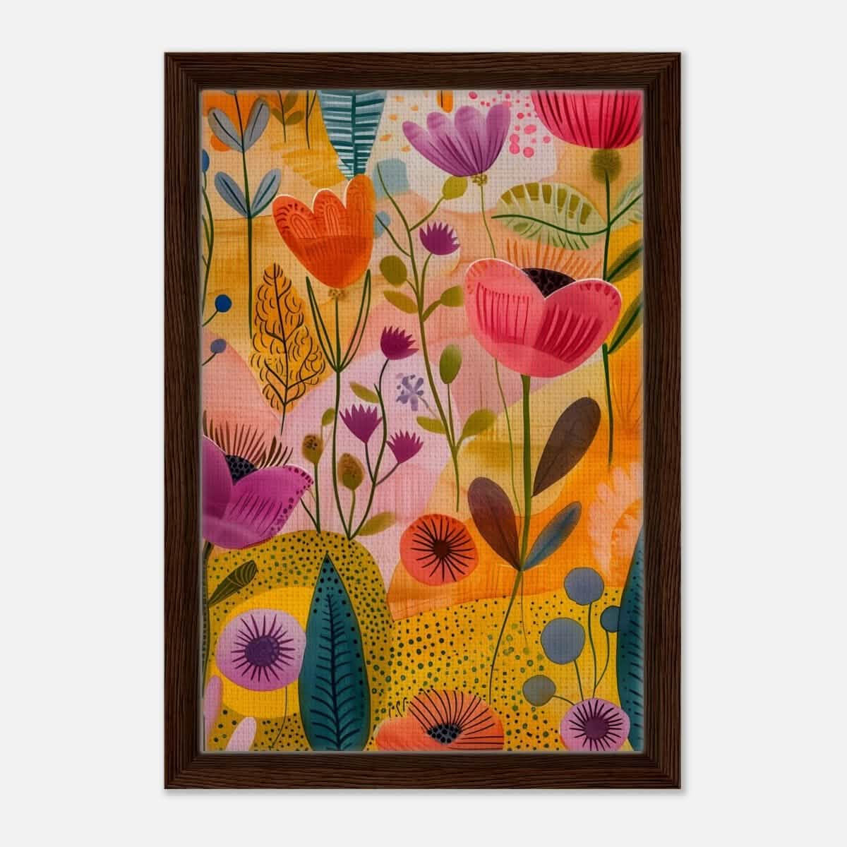 Da Vinci Abstract Art | wall art print - Framed Canvas - 30x45 cm / 12x18″ - Dark wood frame