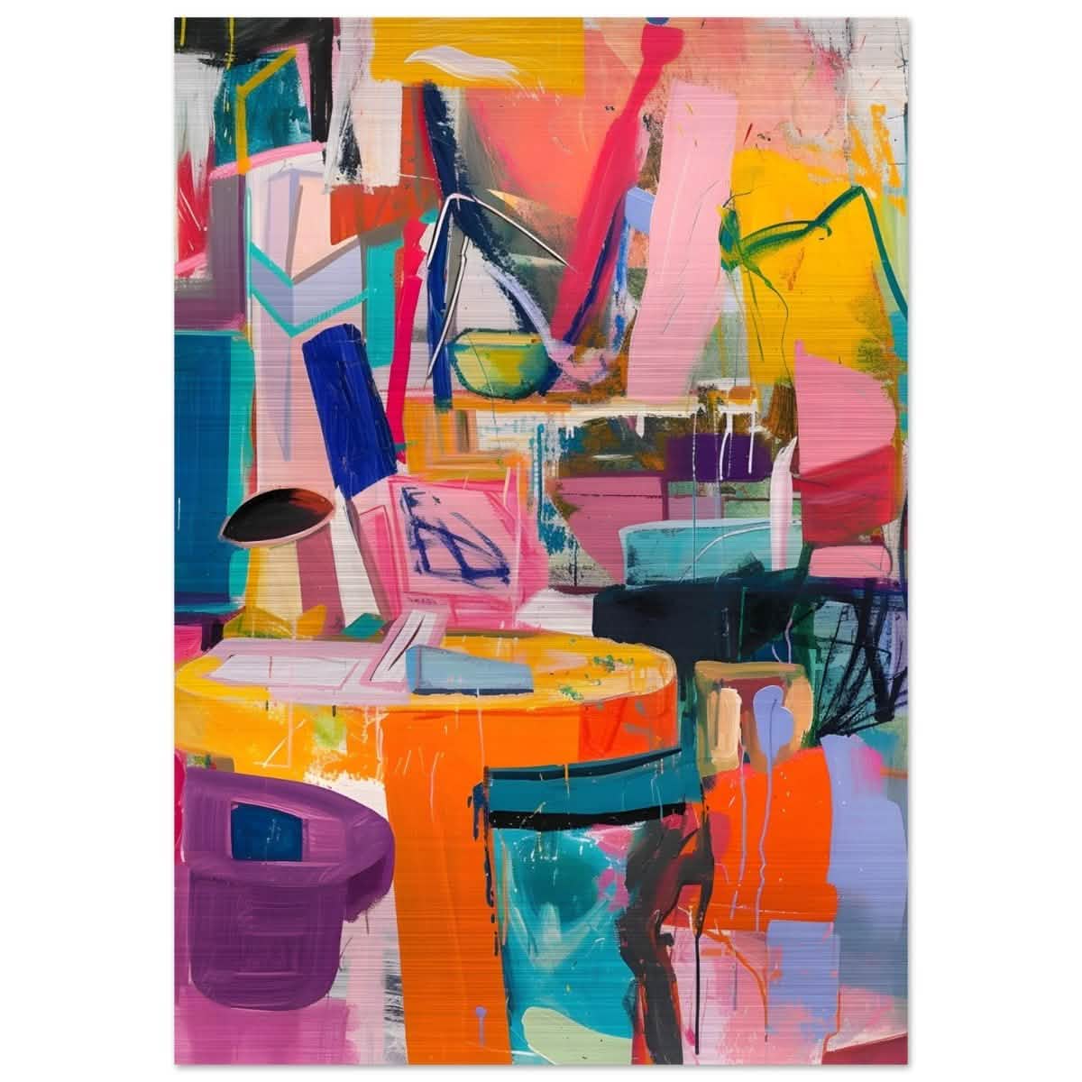 Da Vinci Abstract Modern Wall art - Brushed Aluminum Print - 70x100 cm / 28x40″ -