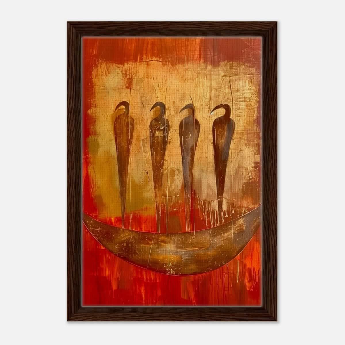 Da Vinci Abstract Wall art Print | Ancient Africa - Framed Canvas - 30x45 cm / 12x18″ - Dark wood frame