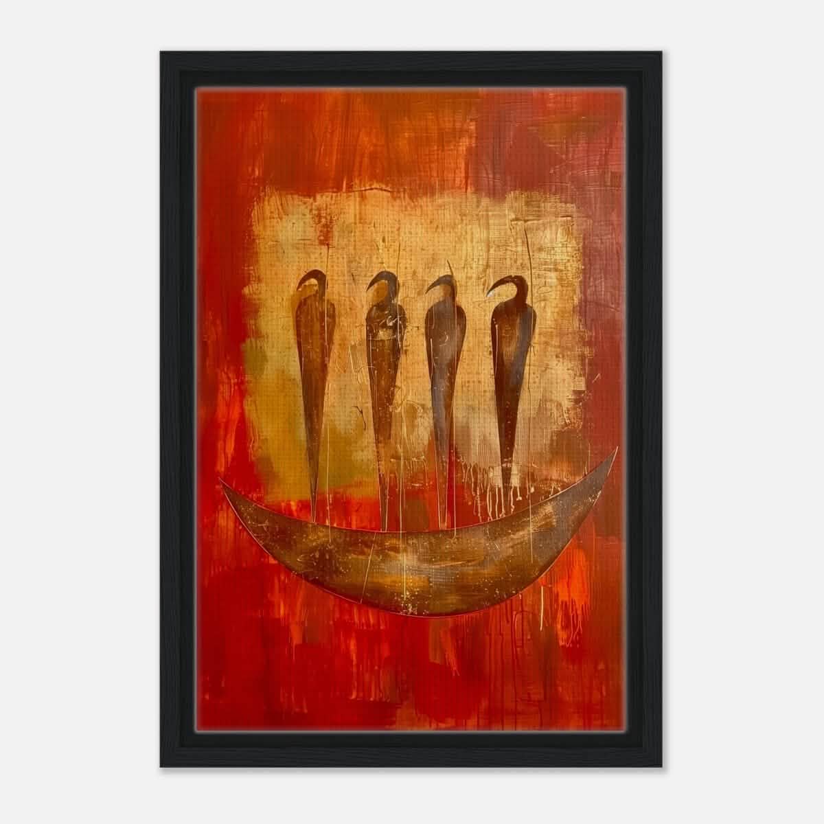 Da Vinci Abstract Wall art Print | Ancient Africa - Framed Canvas - 30x45 cm / 12x18″ - Black frame