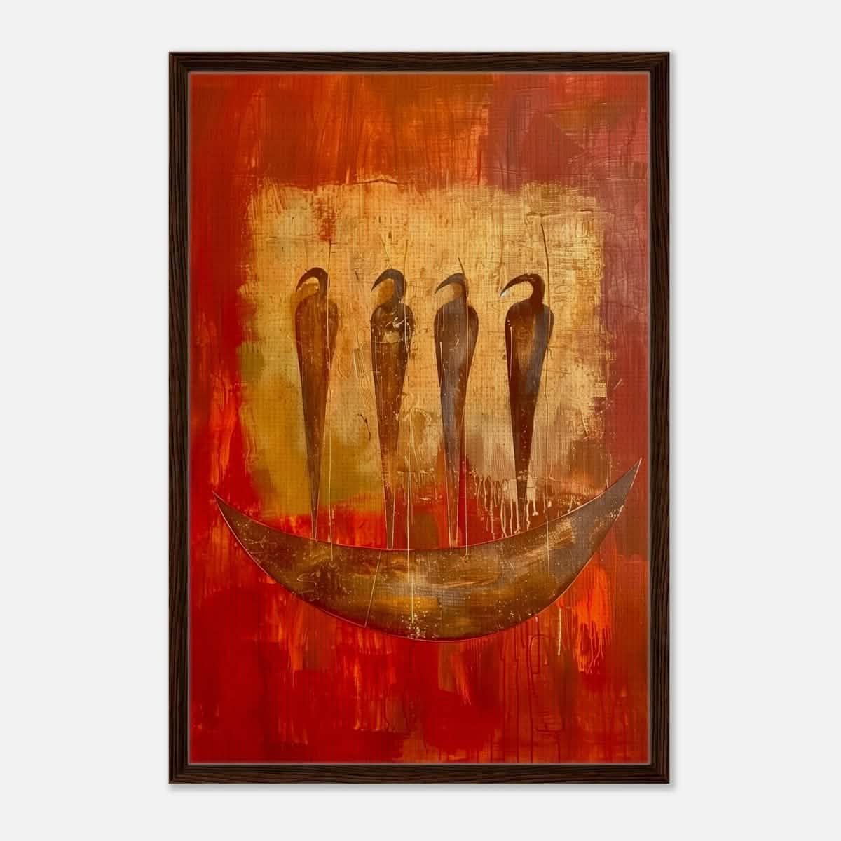 Da Vinci Abstract Wall art Print | Ancient Africa - Framed Canvas - 60x90 cm / 24x36″ - Dark wood frame