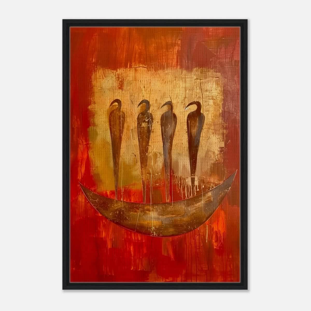 Da Vinci Abstract Wall art Print | Ancient Africa - Framed Canvas - 60x90 cm / 24x36″ - Black frame