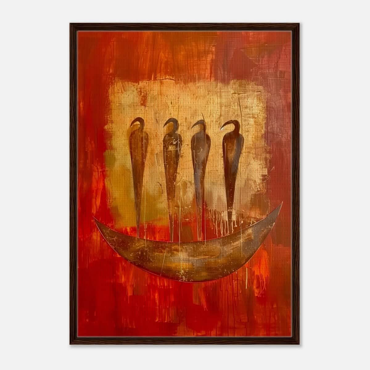 Da Vinci Abstract Wall art Print | Ancient Africa - Framed Canvas - 70x100 cm / 28x40″ - Dark wood frame