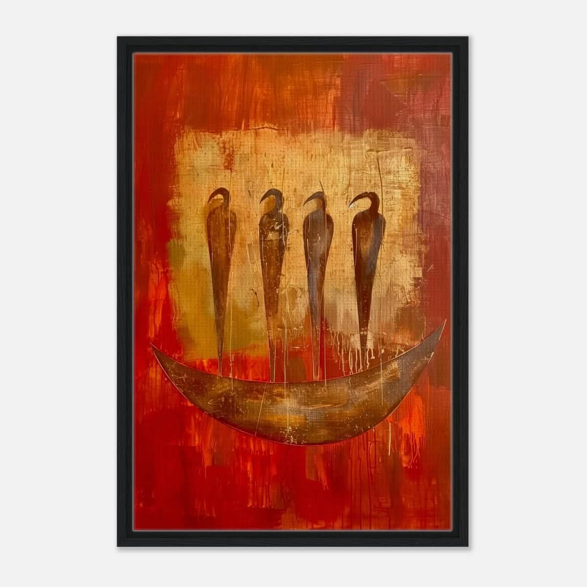 Da Vinci Abstract Wall art Print | Ancient Africa - Framed Canvas - 50x75 cm / 20x30″ - Black frame