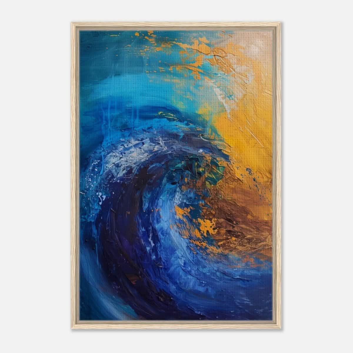 Da Vinci Abstract Wall art Print | Color Waves - Framed Canvas - 60x90 cm / 24x36″ - Wood frame