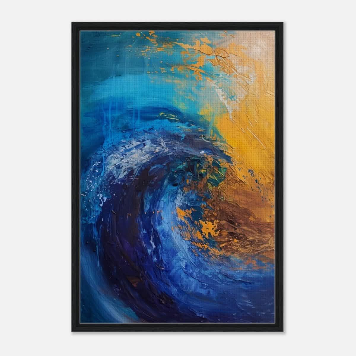 Da Vinci Abstract Wall art Print | Color Waves - Framed Canvas - 60x90 cm / 24x36″ - Black frame