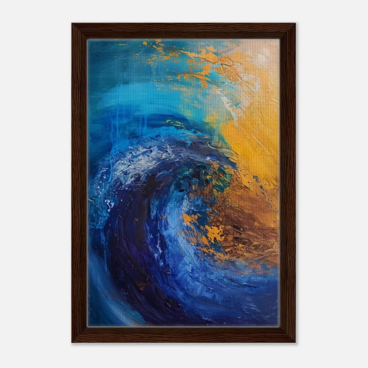 Da Vinci Abstract Wall art Print | Color Waves - Framed Canvas - 30x45 cm / 12x18″ - Dark wood frame