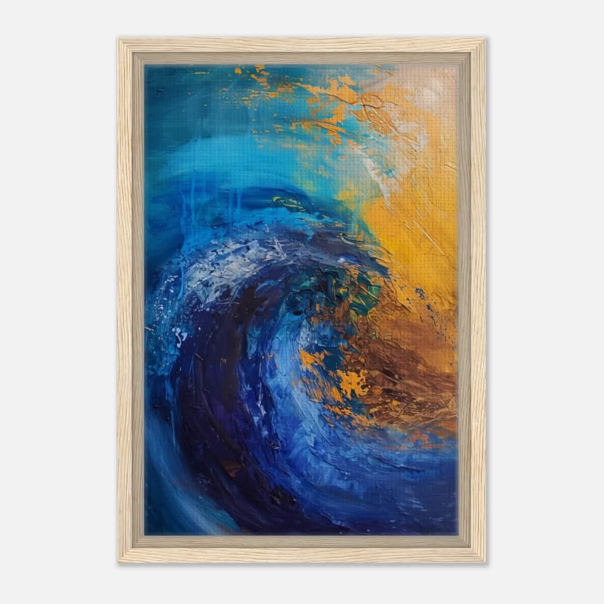 Da Vinci Abstract Wall art Print | Color Waves - Framed Canvas - 30x45 cm / 12x18″ - Wood frame