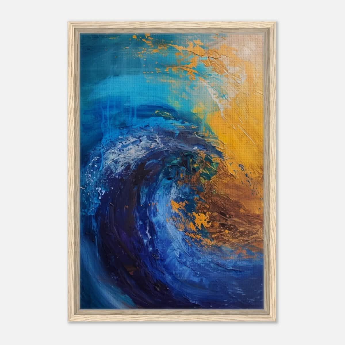 Da Vinci Abstract Wall art Print | Color Waves - Framed Canvas - 40x60 cm / 16x24″ - Wood frame