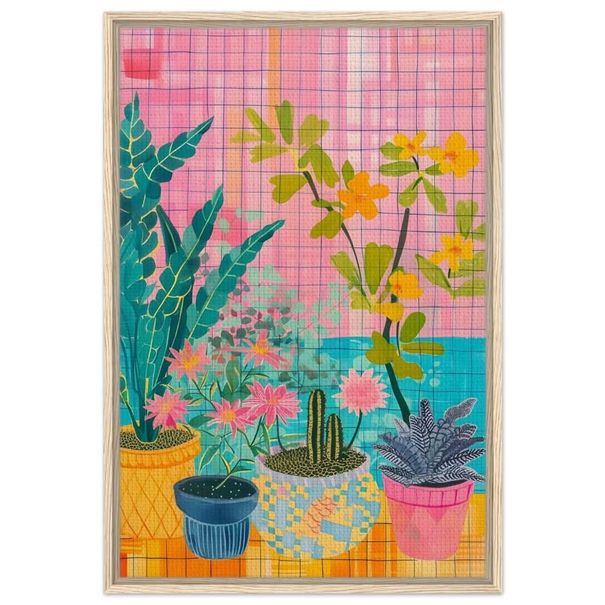 Da Vinci Abstract wall art Print | Floral - Framed Canvas - 60x90 cm / 24x36″ - Wood frame