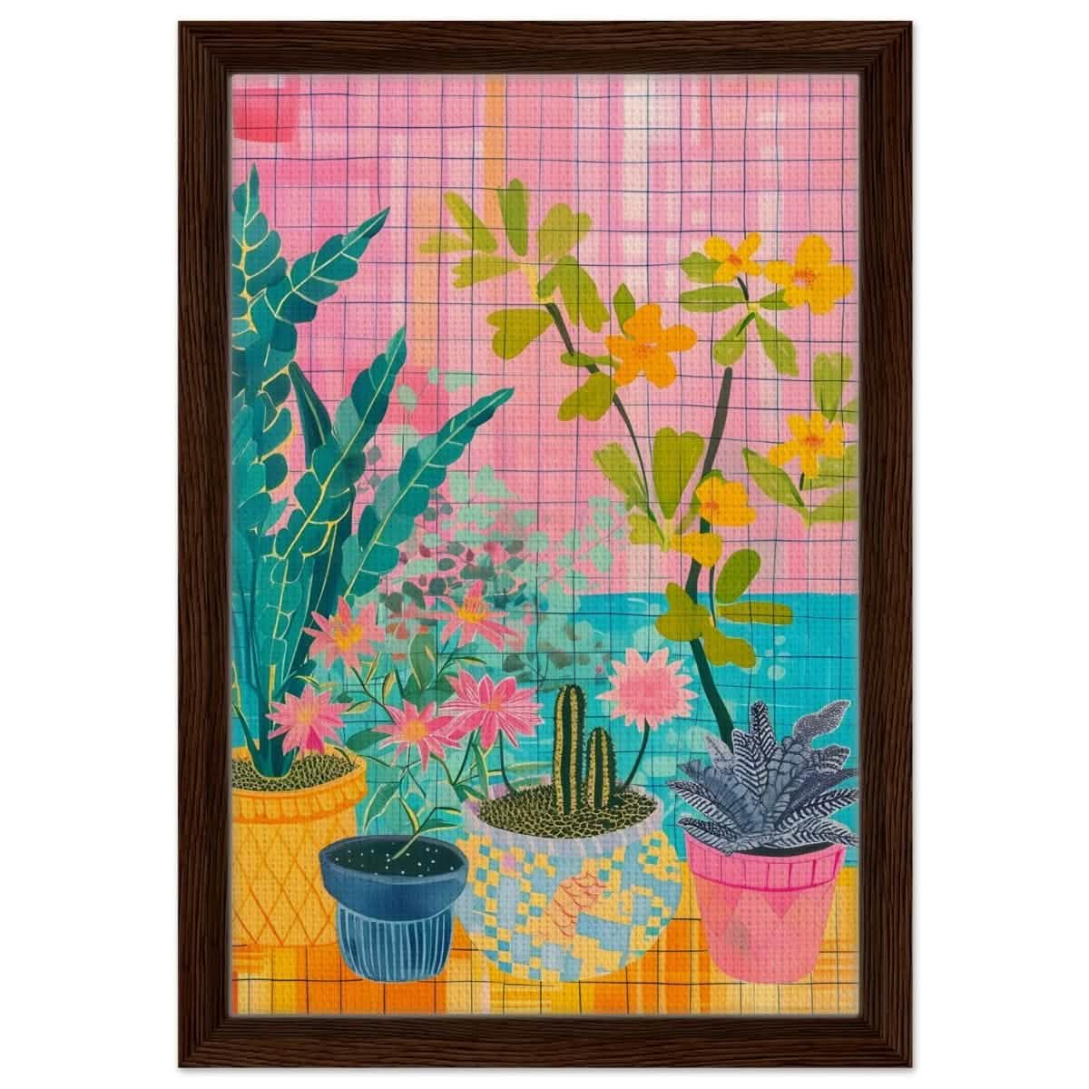 Da Vinci Abstract wall art Print | Floral - Framed Canvas - 30x45 cm / 12x18″ - Dark wood frame