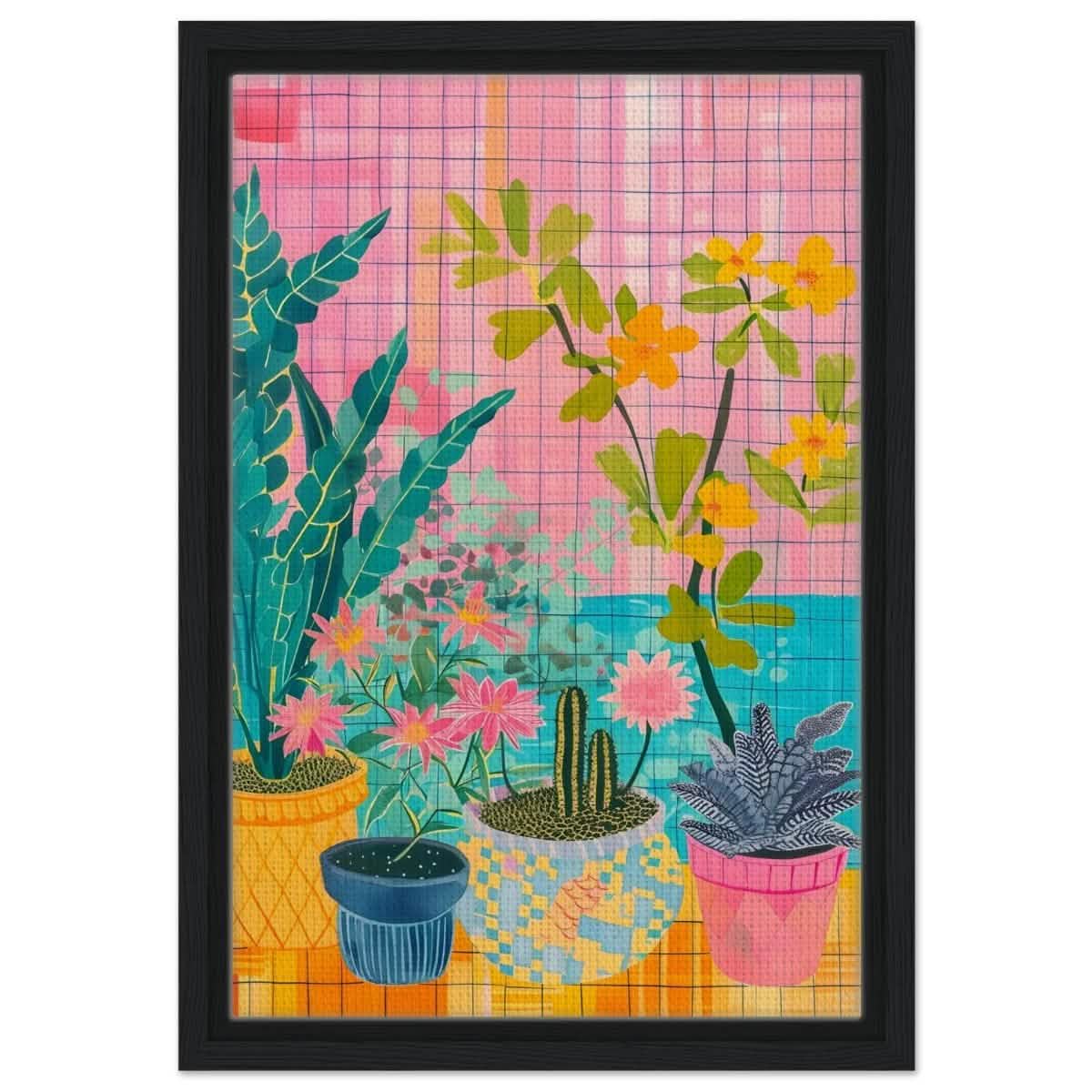 Da Vinci Abstract wall art Print | Floral - Framed Canvas - 30x45 cm / 12x18″ - Black frame