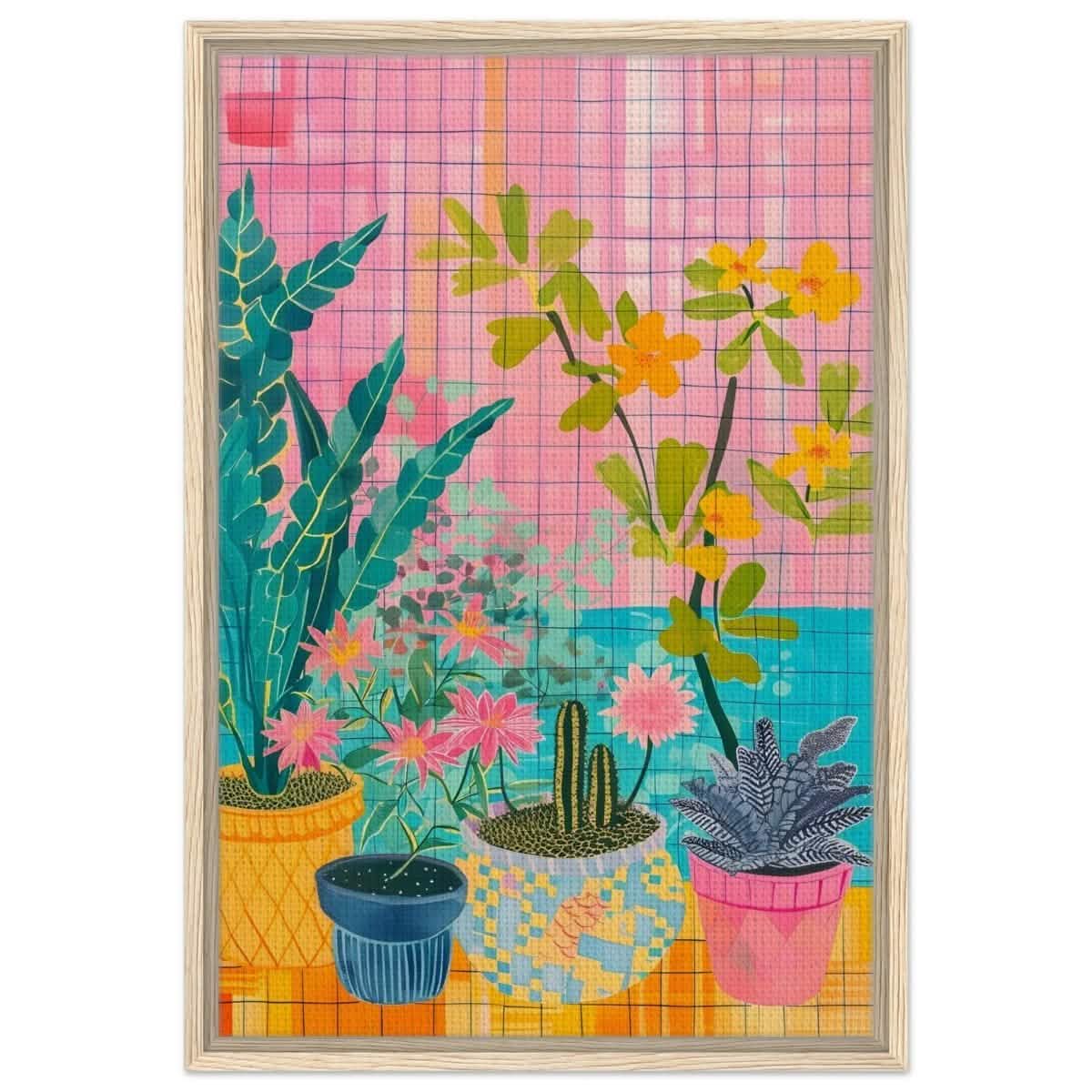 Da Vinci Abstract wall art Print | Floral - Framed Canvas - 50x75 cm / 20x30″ - Wood frame