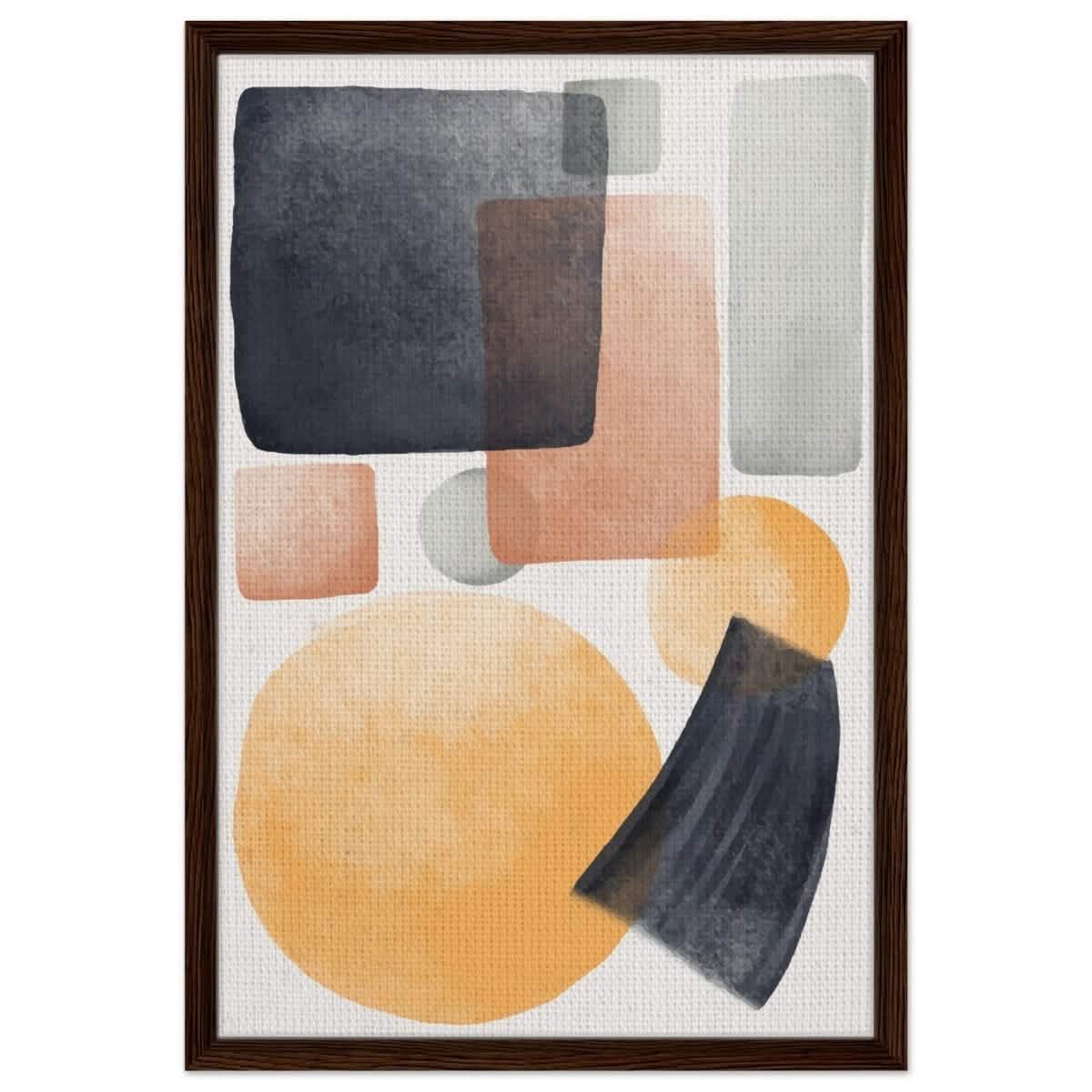 Da Vinci Abstract Wall art Print - Framed Canvas - 50x75 cm / 20x30″ - Dark wood frame