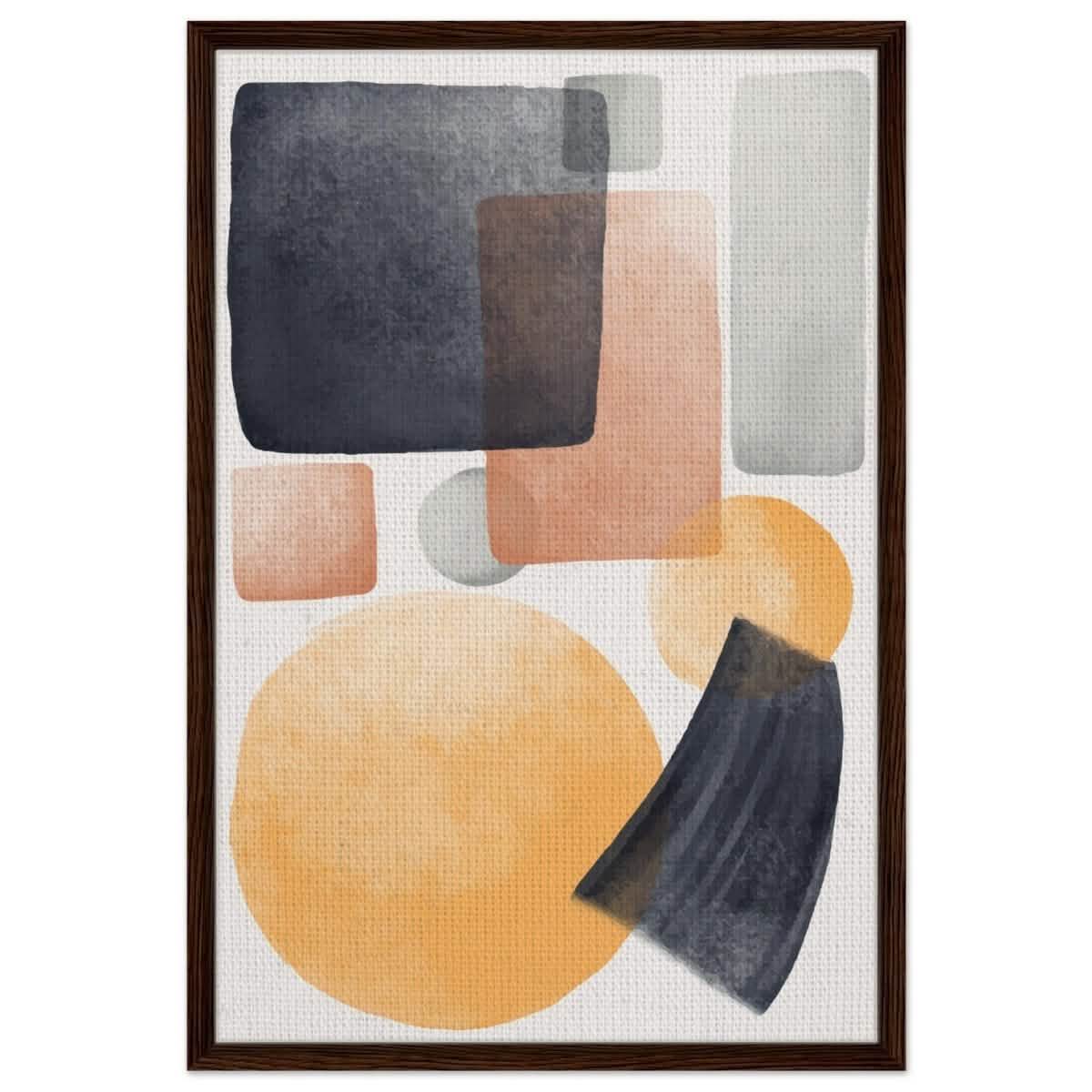 Da Vinci Abstract Wall art Print - Framed Canvas - 60x90 cm / 24x36″ - Dark wood frame