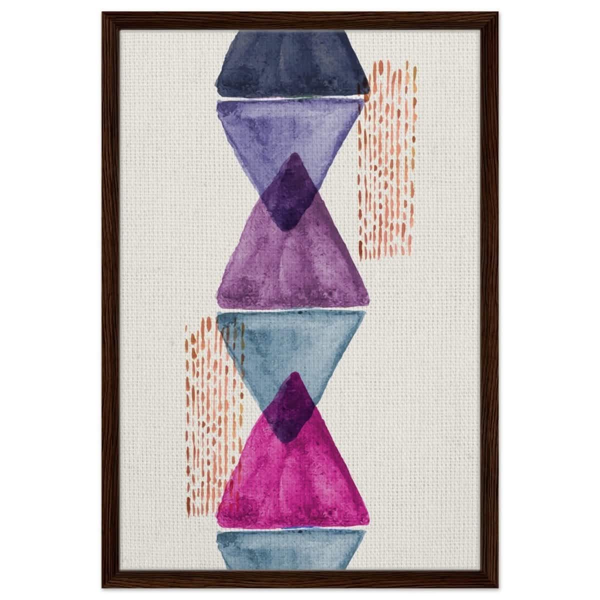 Da Vinci Abstract Wall art Print - Framed Canvas - 50x75 cm / 20x30″ - Dark wood frame