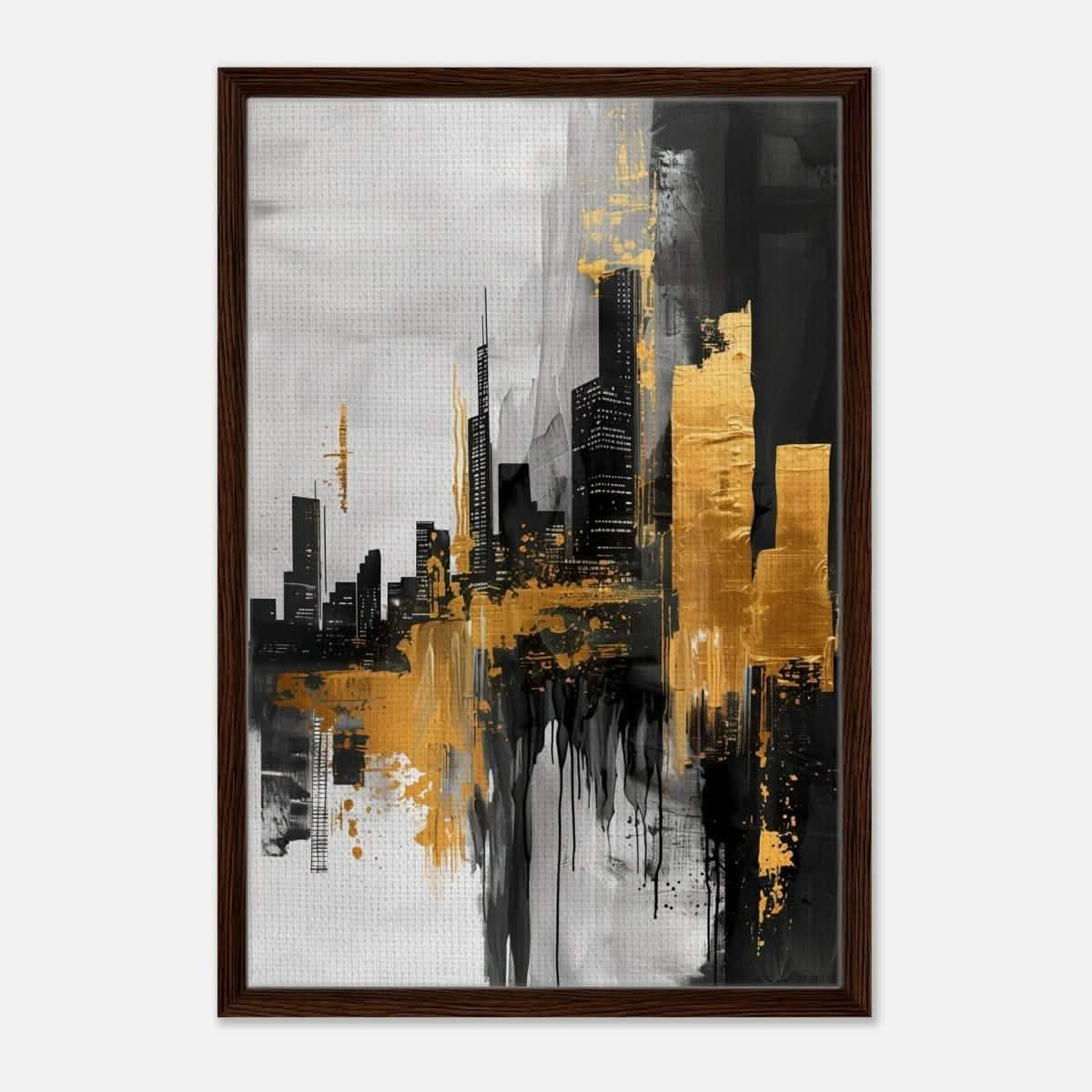 Da Vinci Abstract Wall art Print - Framed Canvas - 50x75 cm / 20x30″ - Dark wood frame